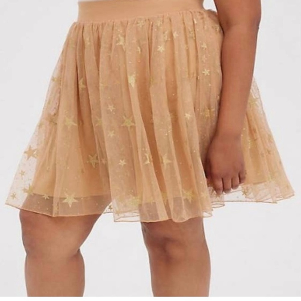 Torrid Gold Star Tulle Skater Skirt 1 / 1X Plus